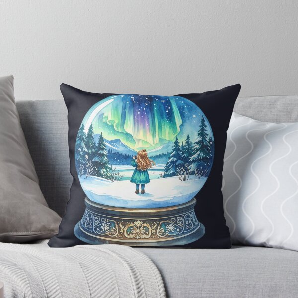 Item preview, Magical Northern Lights in a snow globe, girl photographed in the polar night designed and sold by LiskoDesign.