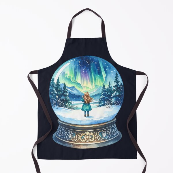 Item preview, Magical Northern Lights in a snow globe, girl photographed in the polar night designed and sold by LiskoDesign.