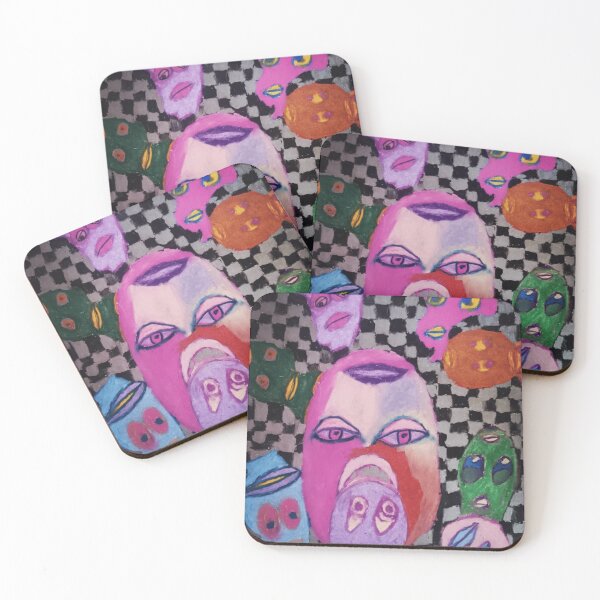 Item preview, Surreal faces in a checkered dream designed and sold by elisabethcorso.