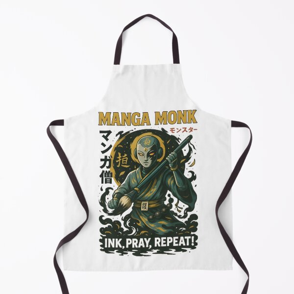 Item preview, Manga Monk – Ink, Pray, Repeat! | Cyber Samurai Zen Robot Calligraphy Warrior Art designed and sold by Snackwear Apparel.