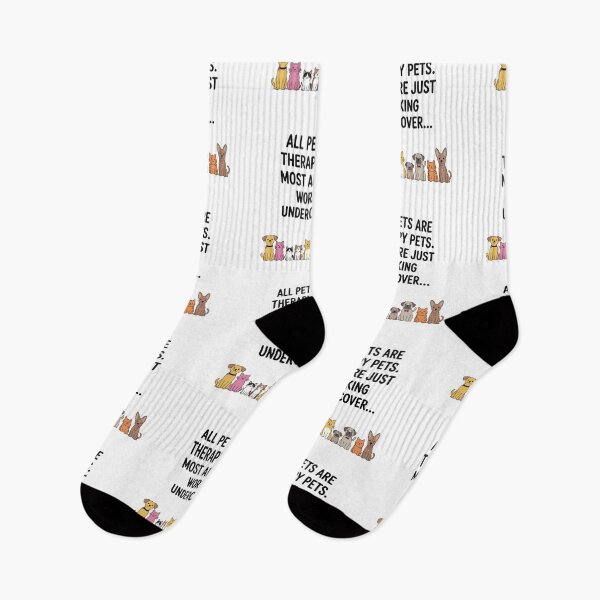 Item preview, All Pets Are Therapy Pets Funny Quote – Cute Dogs and Cats Design for Pet Lovers designed and sold by TipTop GFX.