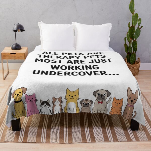 Item preview, All Pets Are Therapy Pets Funny Quote – Cute Dogs and Cats Design for Pet Lovers designed and sold by TipTop GFX.