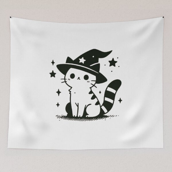 Item preview, Chat Sorcier Kawaii – Design Magique & Halloween ✨?? designed and sold by MeowLoka ⭐⭐⭐⭐.