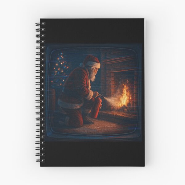 Item preview, Glitched Christmas Nostalgia – Santa Fire Misadventure – Gift for Sarcastic Friend – Retro TV Glitch • Analog Scanline Texture designed and sold by JacobKAurumhead.