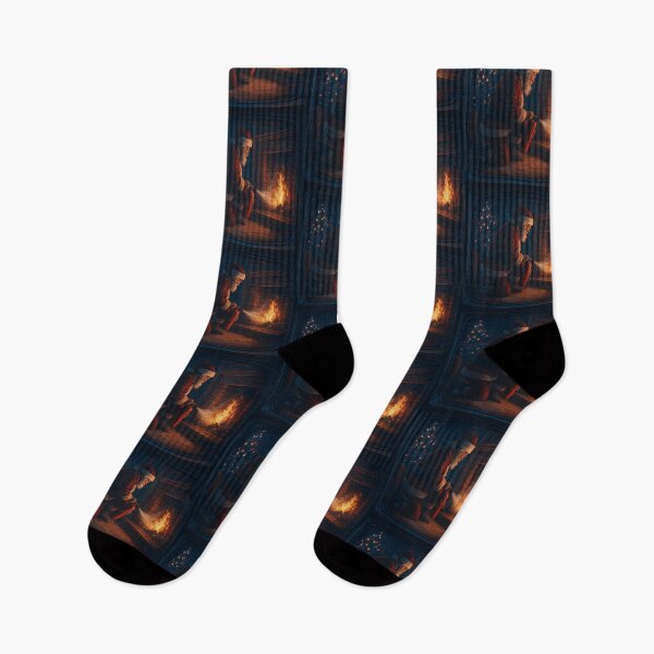 Item preview, Glitched Christmas Nostalgia – Santa Fire Misadventure – Gift for Sarcastic Friend – Retro TV Glitch • Analog Scanline Texture designed and sold by JacobKAurumhead.