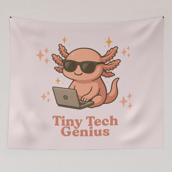 Item preview, Cute Axolotl – Tiny Tech Genius designed and sold by LiLeDesigns.