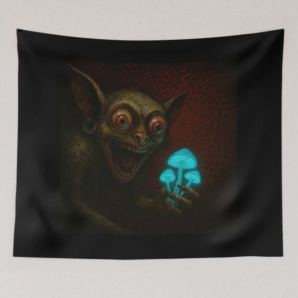Item preview, Psychedelic Goblin – The Keeper of the Glowing Mushroom designed and sold by DarkSpaceVibes.