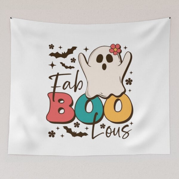 Item preview, FabBOOlous – Fantôme Mignon et Halloween Coloré designed and sold by MeowLoka ⭐⭐⭐⭐.