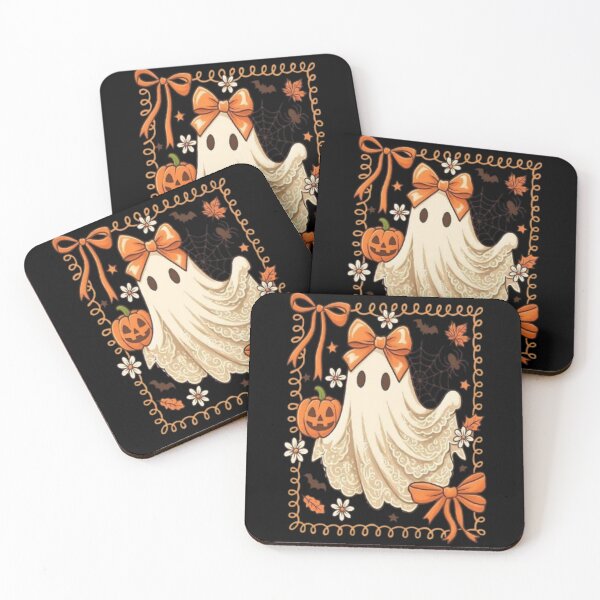 Item preview, Fantôme Kawaii avec Nœud Orange – Halloween Mignonne designed and sold by MeowLoka ⭐⭐⭐⭐.