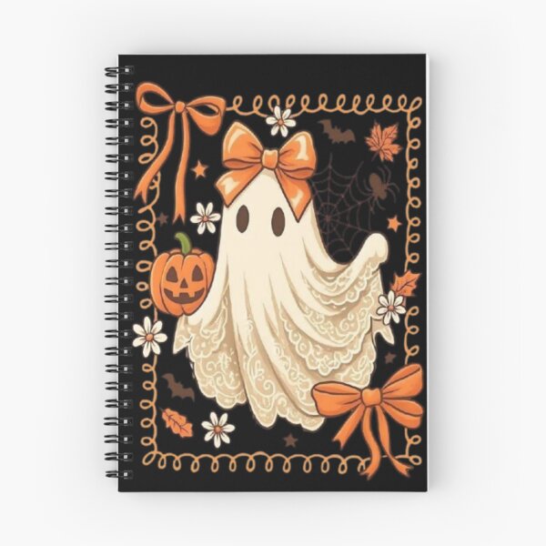 Item preview, Fantôme Kawaii avec Nœud Orange – Halloween Mignonne designed and sold by MeowLoka ⭐⭐⭐⭐.