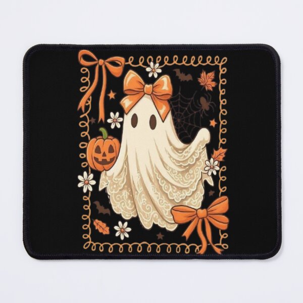 Item preview, Fantôme Kawaii avec Nœud Orange – Halloween Mignonne designed and sold by MeowLoka ⭐⭐⭐⭐.