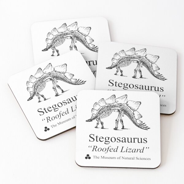 Item preview, Nerdy Vintage Stegosaurus "Roofed Lizard" Museum of Natural Sciences Science Teacher Black Text designed and sold by MathWare MathClips.