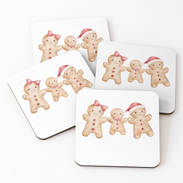 Item preview, Celebrate the holidays with this adorable gingerbread family illustration! Featuring three cute Christmas cookies decorated with bows, frosting, and festive details — perfect for adding a cozy holiday touch to your stickers, mugs, T-shirts, and Christmas  designed and sold by chanshoping.