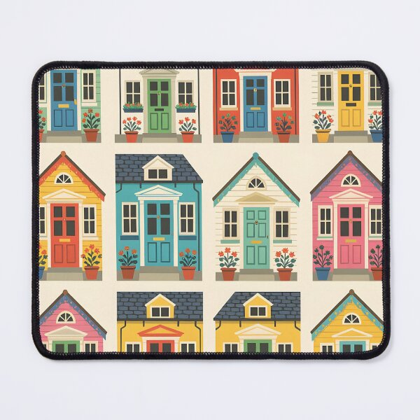Item preview, Collage of colourful quaint front doors designed and sold by Ponted.