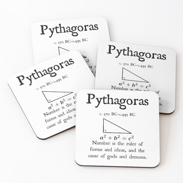 Item preview, Nerdy Vintage Pythagoras Quote Number is the Ruler of Forms and Ideas and the Cause of gods and demons Math Science Teacher Black Text designed and sold by MathWare MathClips.
