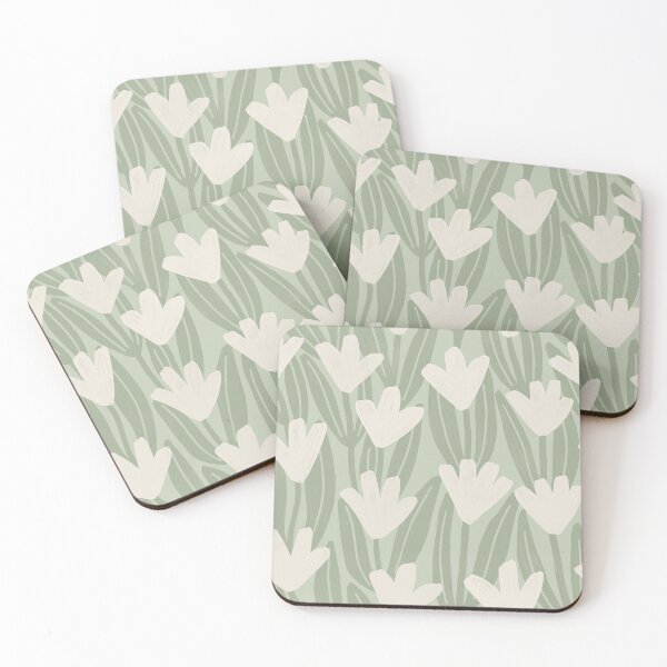 Item preview, Brushstroke rustic magnolia flowers - Pastel sage green designed and sold by Illustrated by Nat.