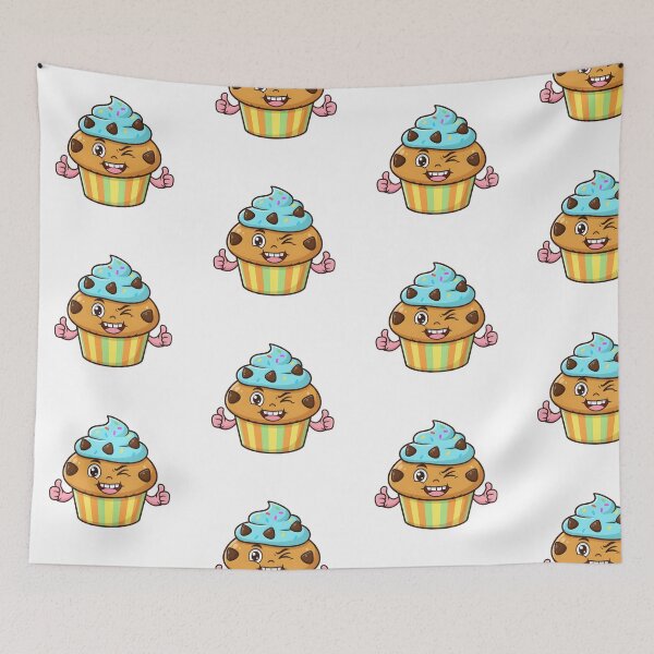 Item preview, Cute smiling cupcake – Sweet and colorful kawaii drawing designed and sold by drchzak.