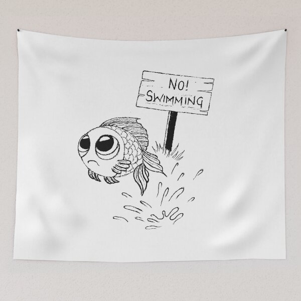Item preview, No Swimming, Splashing Fish designed and sold by Crap Fairy.