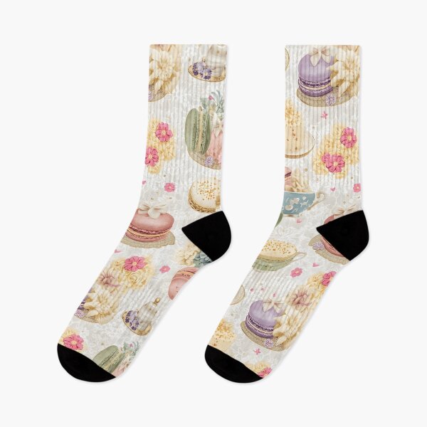 Item preview, Chic Pastel Macaron and Dessert Sweet Treats Pattern designed and sold by MoonlitDoodles1.
