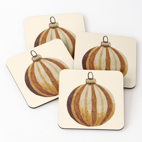 Item preview, Small brown Christmas ornament - hand-painted with watercolor made from coffee. designed and sold by Greitas.