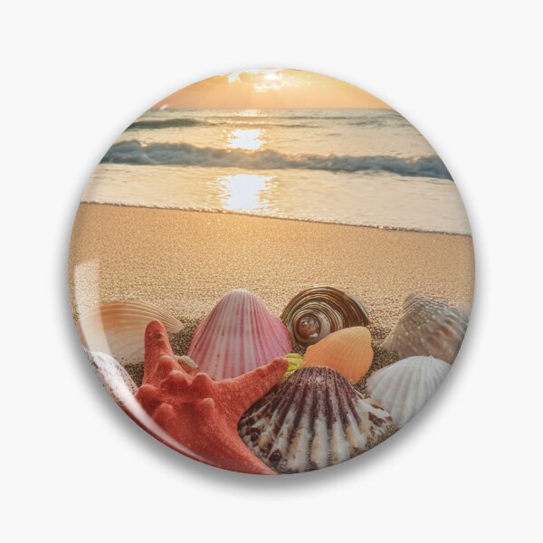 Item preview, Vibrant seashells on a beach at sunrise, showcasing nature’s beauty designed and sold by homydesign.