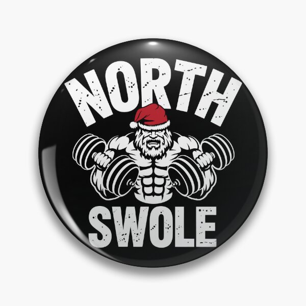 Item preview, North Swole Funny Christmas Gym Santa Lifting Weights designed and sold by Eh Plus Designs.