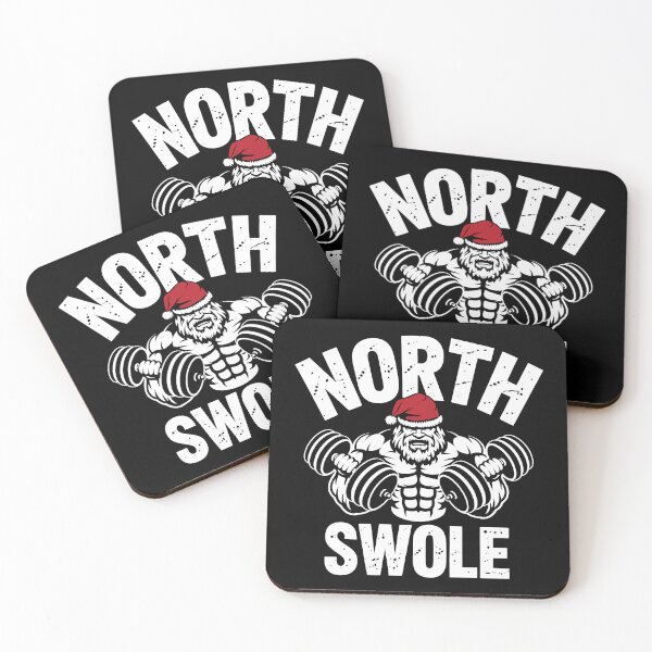 Item preview, North Swole Funny Christmas Gym Santa Lifting Weights designed and sold by Eh Plus Designs.
