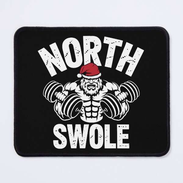 Item preview, North Swole Funny Christmas Gym Santa Lifting Weights designed and sold by Eh Plus Designs.