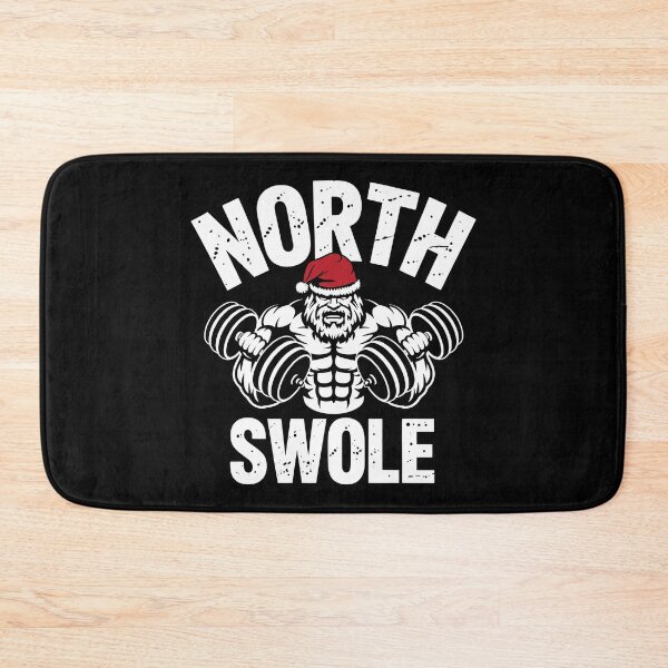 Item preview, North Swole Funny Christmas Gym Santa Lifting Weights designed and sold by Eh Plus Designs.