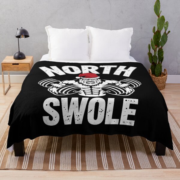 Item preview, North Swole Funny Christmas Gym Santa Lifting Weights designed and sold by Eh Plus Designs.