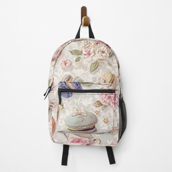Item preview, Elegant French Macarons and Antique Teacups Floral Watercolor Pattern designed and sold by MoonlitDoodles1.
