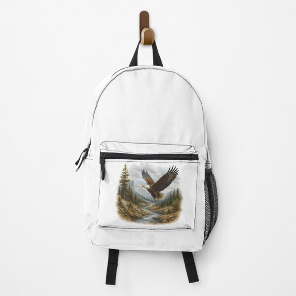 Item preview, Majestic Bald Eagle Over Mountain River designed and sold by ArtfulWeave.