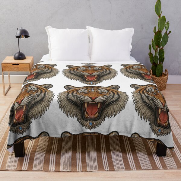 Item preview, Jewelled Tiger Head Artwork designed and sold by ArtfulWeave.