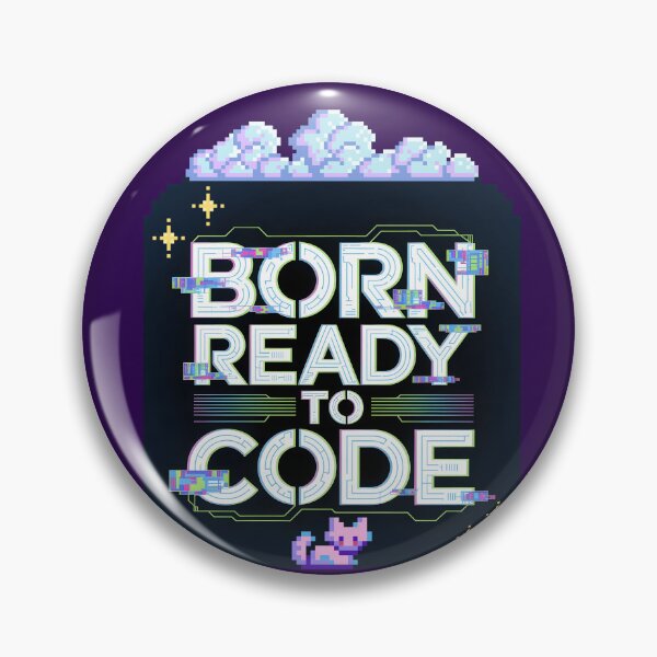 Item preview, Born Ready to Code – Pixel Cat Glitch Tech Design designed and sold by DreamVibeShirt.