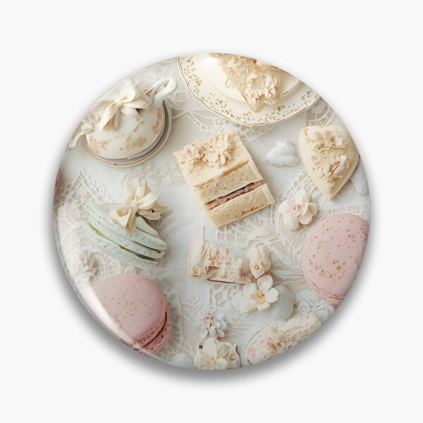 Item preview, Delicate Pastel Macaron and Porcelain Sweets White Lace Pattern designed and sold by MoonlitDoodles1.