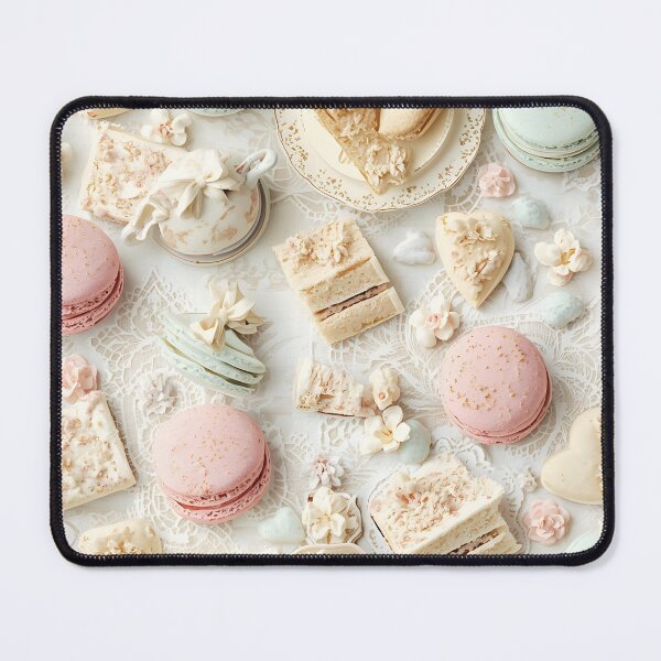 Item preview, Delicate Pastel Macaron and Porcelain Sweets White Lace Pattern designed and sold by MoonlitDoodles1.