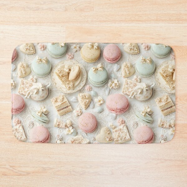 Item preview, Delicate Pastel Macaron and Porcelain Sweets White Lace Pattern designed and sold by MoonlitDoodles1.