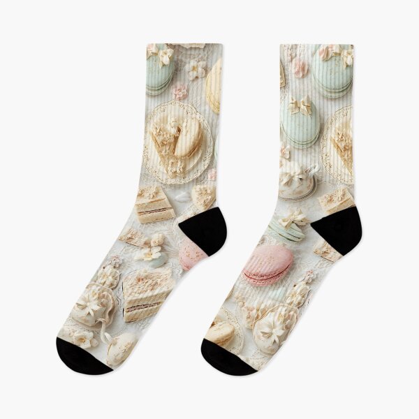 Item preview, Delicate Pastel Macaron and Porcelain Sweets White Lace Pattern designed and sold by MoonlitDoodles1.