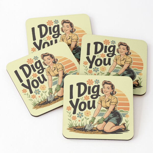 Item preview, I Dig You Gardening Pun Pin Up Girl designed and sold by MadCatPrints.