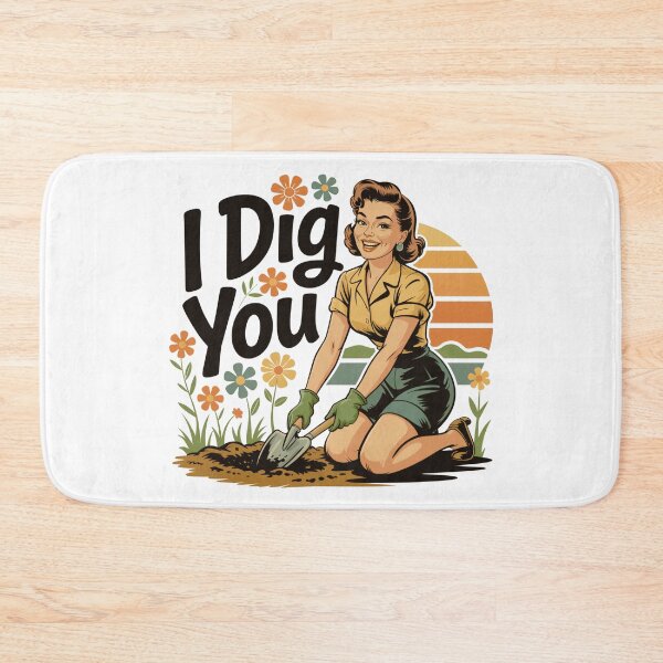 Item preview, I Dig You Gardening Pun Pin Up Girl designed and sold by MadCatPrints.