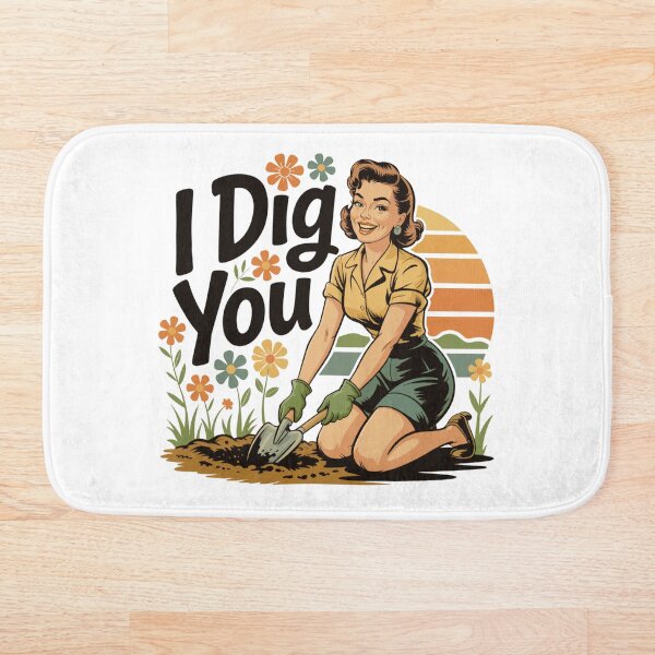 Item preview, I Dig You Gardening Pun Pin Up Girl designed and sold by MadCatPrints.