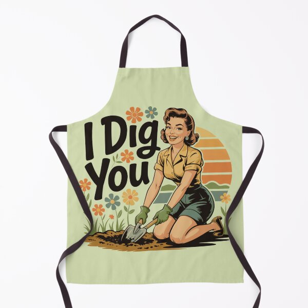 Item preview, I Dig You Gardening Pun Pin Up Girl designed and sold by MadCatPrints.