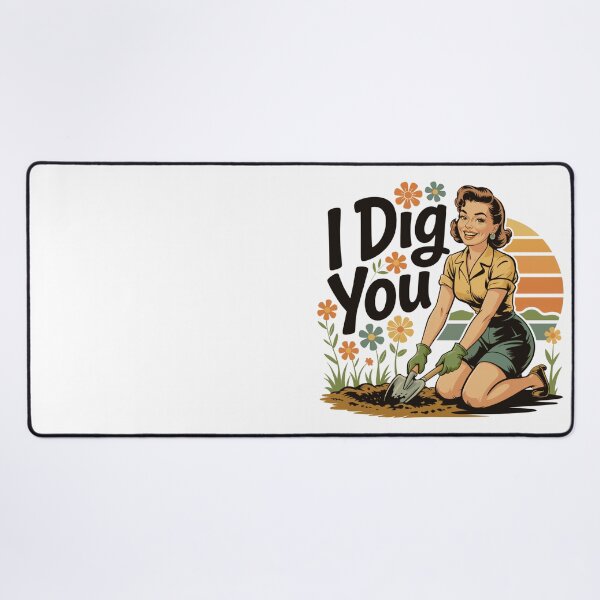Item preview, I Dig You Gardening Pun Pin Up Girl designed and sold by MadCatPrints.