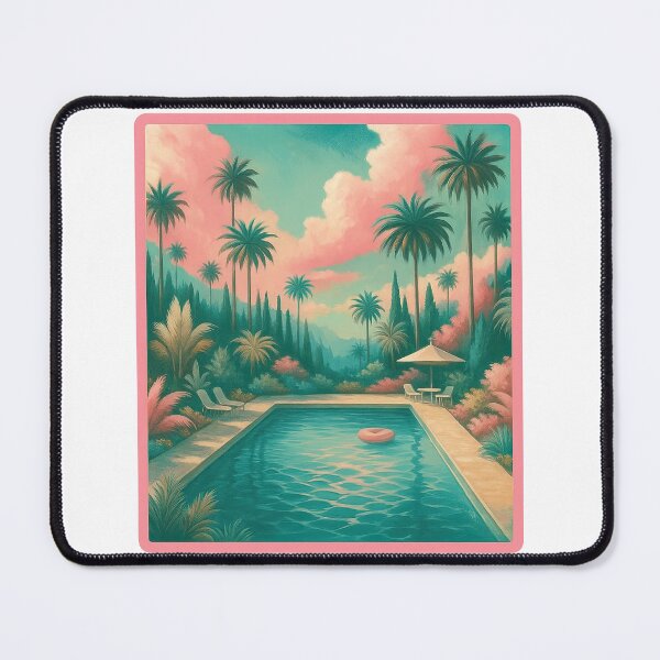 Item preview, Tropical Poolside Paradise Illustration designed and sold by ArtfulWeave.