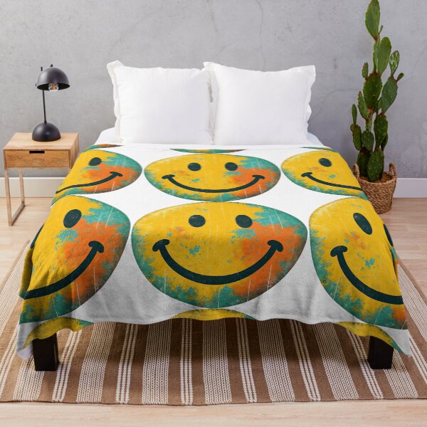 Item preview, Retro Smiley Face Distressed Art designed and sold by ArtfulWeave.