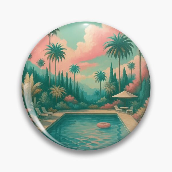 Item preview, Tropical Poolside Paradise Illustration designed and sold by ArtfulWeave.