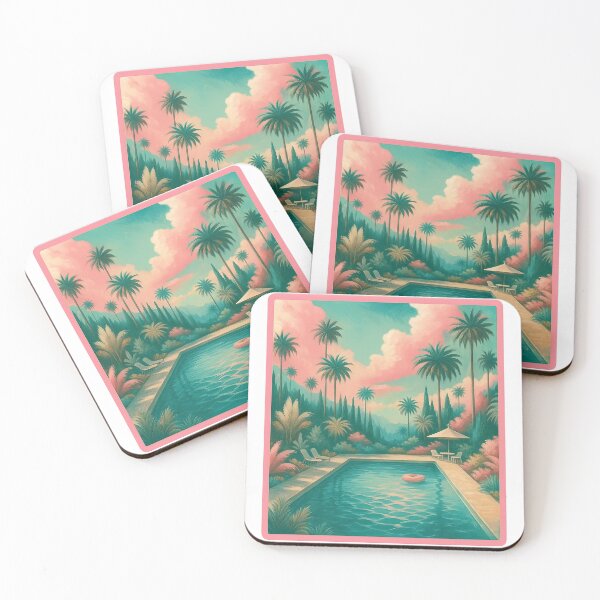 Item preview, Tropical Poolside Paradise Illustration designed and sold by ArtfulWeave.