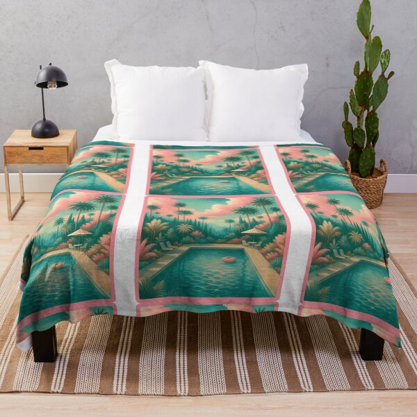 Item preview, Tropical Poolside Paradise Illustration designed and sold by ArtfulWeave.