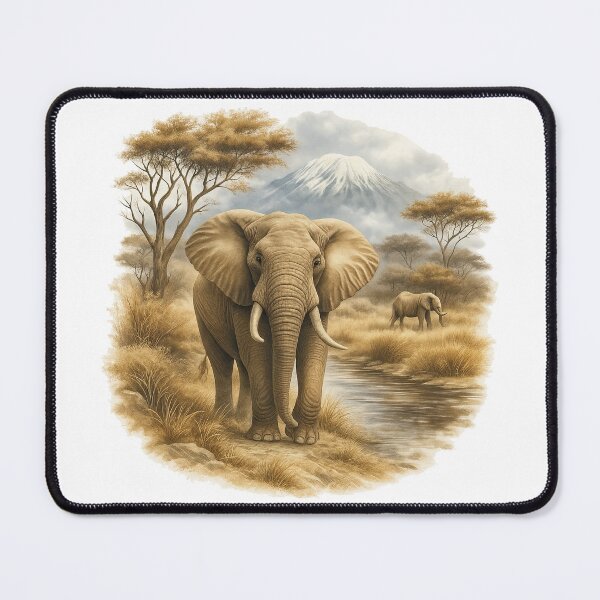 Item preview, Elephants in African Savannah Scene designed and sold by ArtfulWeave.