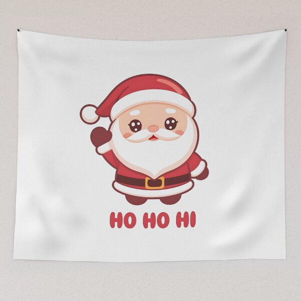 Artikelvorschau, Ho Ho Hi Süßes Kawaii Weihnachtsmann-Weihnachtsdesign entworfen und verkauft von Slaw-Creation.